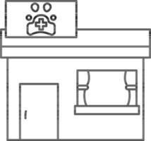 vétérinaire clinique icône dans noir ligne art. vecteur