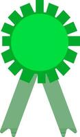 badge avec ruban dans vert couleur. vecteur
