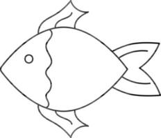 ligne art illustration de poisson icône. vecteur