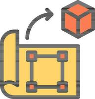 Orange et Jaune prototypage icône ou symbole. vecteur