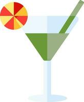 cocktail ou mocktail boisson verre icône dans plat style. vecteur