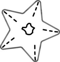 noir ligne art illustration de étoile de mer icône. vecteur