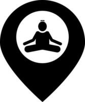 illustration de méditation centre emplacement icône. vecteur