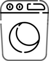 la lessive machine icône dans noir contour. vecteur