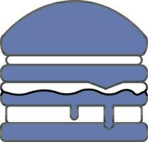 Burger icône dans bleu et blanc couleur. vecteur