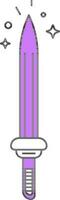 épée icône dans violet et blanc couleur. vecteur