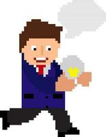 pixel art illustration de homme d'affaire. vecteur