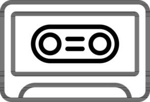 ligne art illustration de cassette icône dans plat style. vecteur