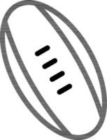 américain Football ou le rugby Balle dans noir contour. vecteur