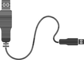 USB câble dans noir couleur. vecteur