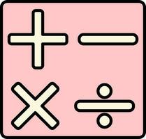calculatrice interface symbole ou icône dans rose couleur. vecteur