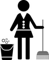 Entretien ménager, femme de chambre ou femmes de ménage icône. vecteur