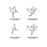 création d'icône logo ligne colibri vecteur