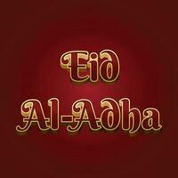 eid Al adha 3d texte vecteur