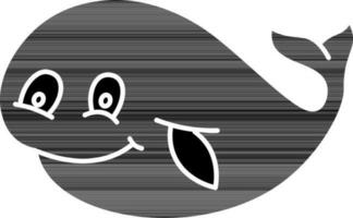 mignonne baleine poisson glyphe icône ou symbole. vecteur