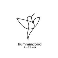création d'icône logo ligne colibri vecteur