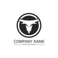 taureau buffle tête vache animal mascotte logo design vecteur pour sport corne buffle animal mammifères tête logo sauvage matador