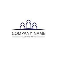 logo de personnes, équipe, succès, travail de personnes, groupe et communauté, vecteur de logo d'entreprise et d'entreprise et soins de conception, icône de la famille logo de réussite