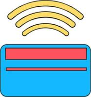 crédit ou débit carte avec Wifi signe pour sans argent paiement. vecteur