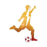 Football football joueur homme dans action avec électrique boulon . blanc Contexte vecteur illustration