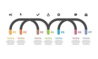 minimal affaires infographie modèle. vecteur infographie avec sept moderne connecté éléments. il pouvez être utilisé pour présentation