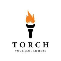 Créatif torche flamme logo template.logo pour entreprise, liberté et concours. vecteur