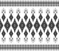 emblème ethnique populaire géométrique sans couture modèle dans noir et blanc vecteur