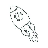 griffonnage icône fusée vecteur illustration, vecteur illustration de une espace fusée