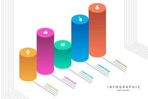 infographie éléments Les données visualisation vecteur conception modèle. les pièces ou processus. flux de travail mise en page, diagramme. affaires concept présentation, embrasé pente 3d graphique, graphique, illustration.