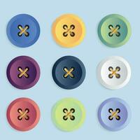 vêtements 9 couleurs bouton ensemble vecteur illustration