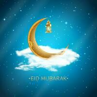 islamique eid mubarak conception salutation carte , affiche. vecteur illustration eps10