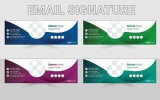 email Signature conception modèle, email signature, vecteur email signature, courrier signe