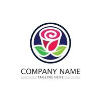 ensemble de fleurs logo vectoriel et design pour entreprise design jardin icône nature et beauté fleur