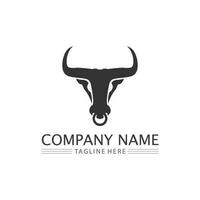 taureau buffle tête vache animal mascotte logo design vecteur pour sport corne buffle animal mammifères tête logo sauvage matador