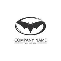 chauve souris logo animal et vecteur, ailes, noir, halloween, vampire, gothique, illustration, conception icône chauve-souris vecteur