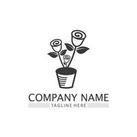 ensemble de fleurs logo vectoriel et design pour entreprise design jardin icône nature et beauté fleur