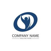 logo de personnes, équipe, succès, travail de personnes, groupe et communauté, vecteur de logo d'entreprise et d'entreprise et soins de conception, icône de la famille logo de réussite