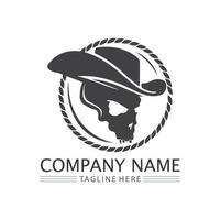 modèle de conception de vecteur icône logo chapeau de cowboy