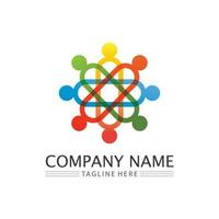 logo de personnes, équipe, succès, travail de personnes, groupe et communauté, vecteur de logo d'entreprise et d'entreprise et soins de conception, icône de la famille logo de réussite