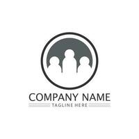 logo de personnes, équipe, succès, travail de personnes, groupe et communauté, vecteur de logo d'entreprise et d'entreprise et soins de conception, icône de la famille logo de réussite