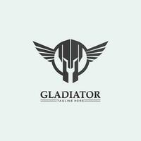 casque spartiate, modèle de logo de gladiateur conception d'icônes vectorielles, icône de tête de guerriers, soldat vecteur
