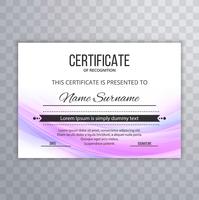 Certificat Premium Template Awards Diplôme de vague colorée illust vecteur