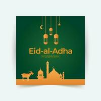 eid Al adha mubarak social médias bannière, salutation carte. vecteur