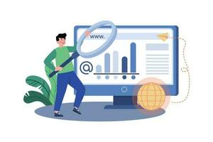 seo spécialiste recherche mots clés pour une du client site Internet. vecteur