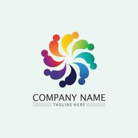 logo de personnes, équipe, succès, travail de personnes, groupe et communauté, vecteur de logo d'entreprise et d'entreprise et soins de conception, icône de la famille logo de réussite