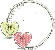 circulaire Cadre avec deux cœurs. vecteur