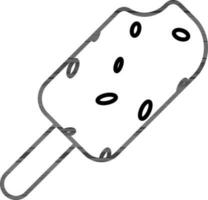 ligne art illustration de la glace crème bâton icône. vecteur
