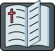 ouvert Bible livre icône dans bleu et gris couleur. vecteur