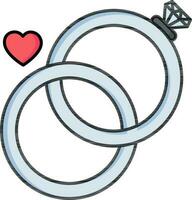 mariage ou engagement anneaux icône dans plat style. vecteur