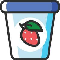 fraise la glace crème tasse icône dans bleu couleur. vecteur